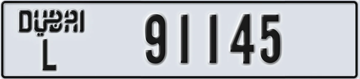 UAE License Plate Dubai L 91145