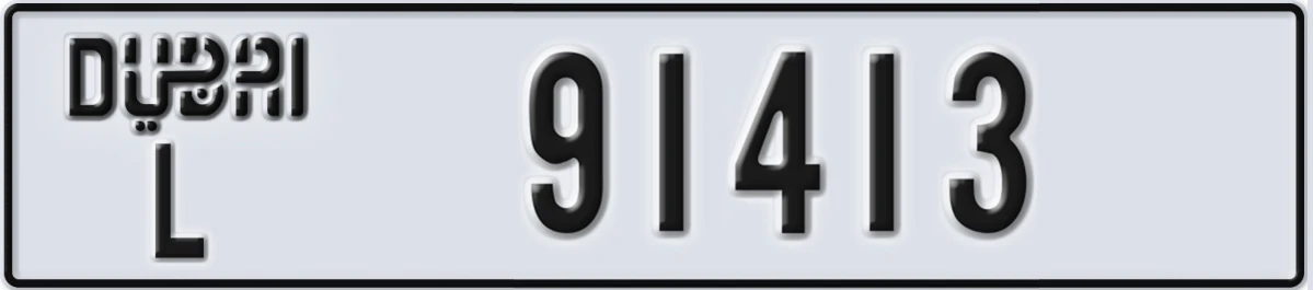UAE License Plate Dubai L 91413