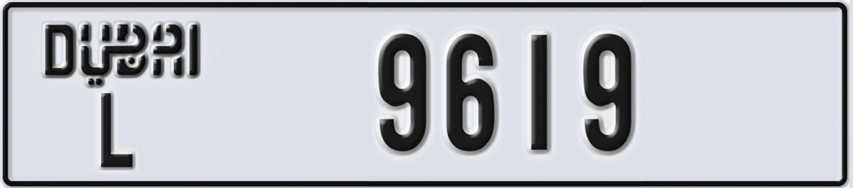 UAE License Plate Dubai L 9619
