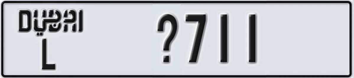 UAE License Plate Dubai L @711
