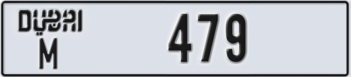 UAE License Plate Dubai M 479