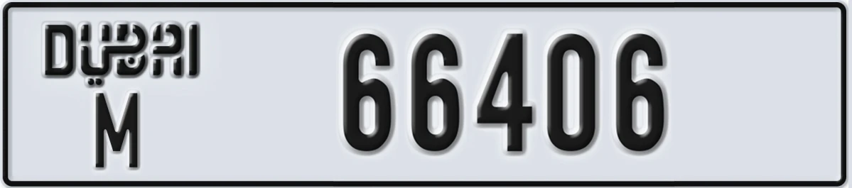 UAE License Plate Dubai M 66406