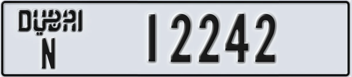 UAE License Plate Dubai N 12242