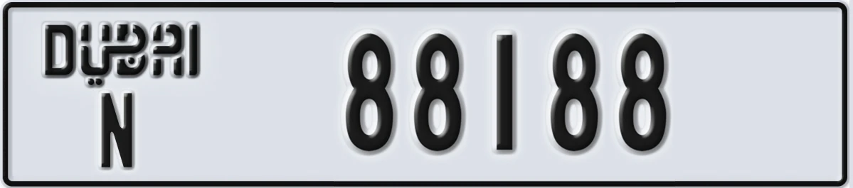UAE License Plate Dubai N 88188