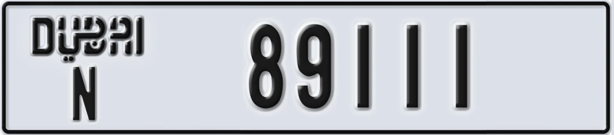 UAE License Plate Dubai N 89111