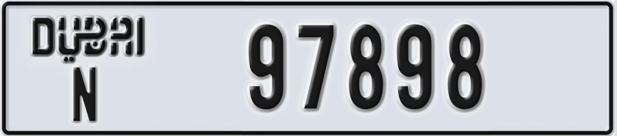 UAE License Plate Dubai N 97898