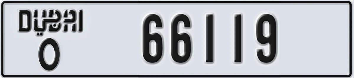 UAE License Plate Dubai O 66119