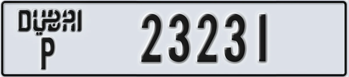 UAE License Plate Dubai P 23231