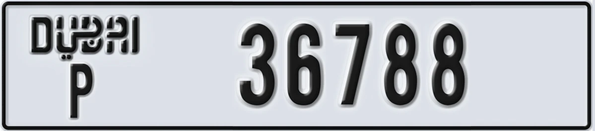 UAE License Plate Dubai P 36788