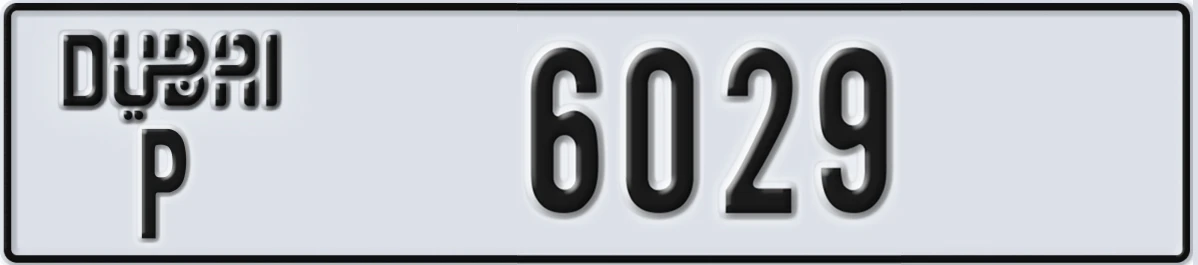 UAE License Plate Dubai P 6029