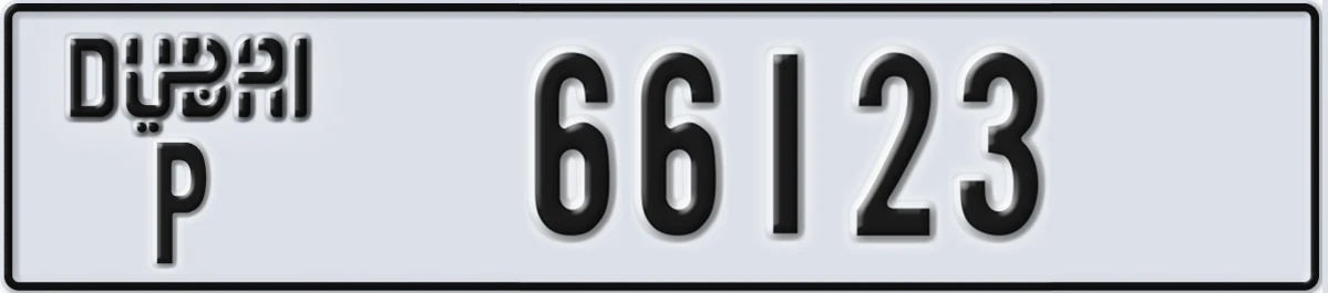 UAE License Plate Dubai P 66123
