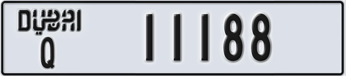 UAE License Plate Dubai Q 11188