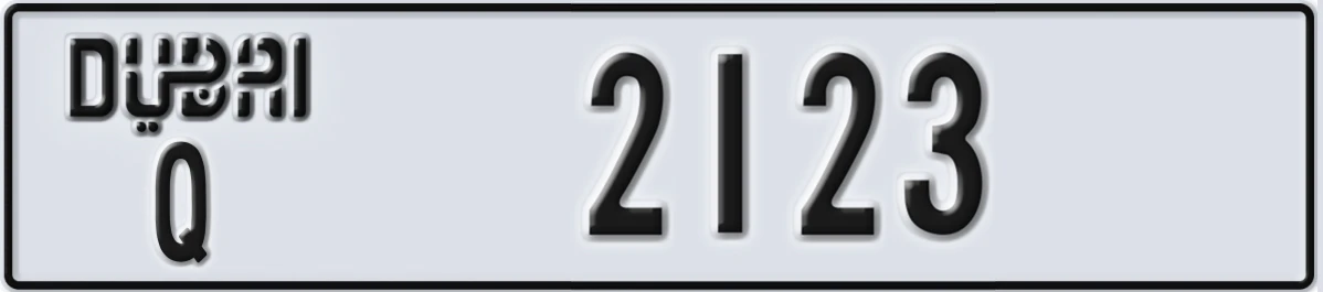 UAE License Plate Dubai Q 2123