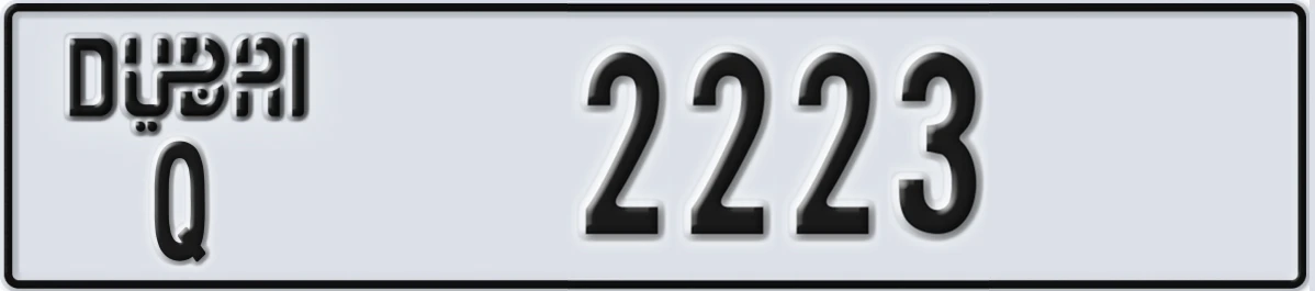 UAE License Plate Dubai Q 2223