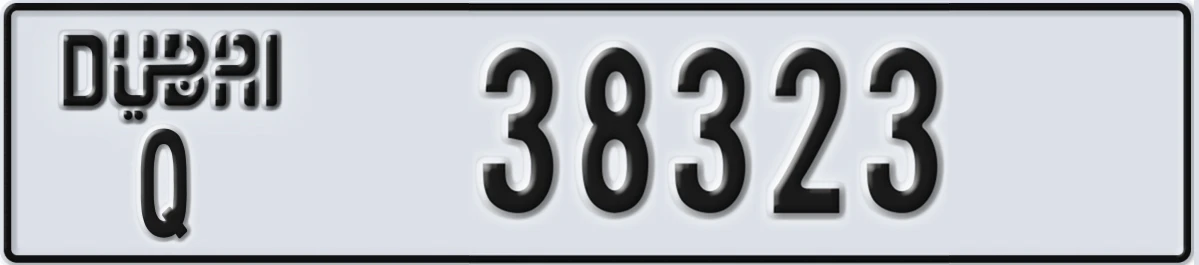 UAE License Plate Dubai Q 38323