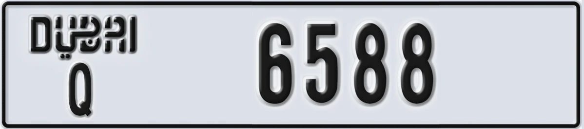 UAE License Plate Dubai Q 6588