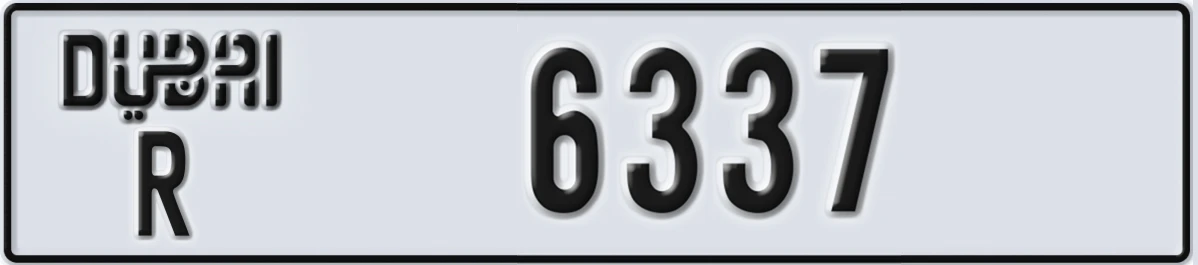 UAE License Plate Dubai R 6337