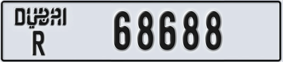 UAE License Plate Dubai R 68688