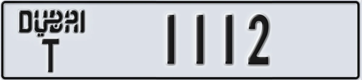 UAE License Plate Dubai T 1112