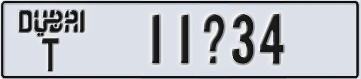 UAE License Plate Dubai T 11@34