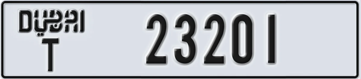 UAE License Plate Dubai T 23201