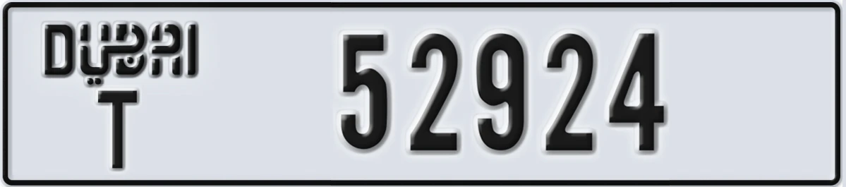 UAE License Plate Dubai T 52924