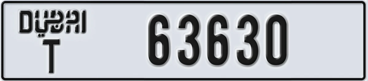 UAE License Plate Dubai T 63630