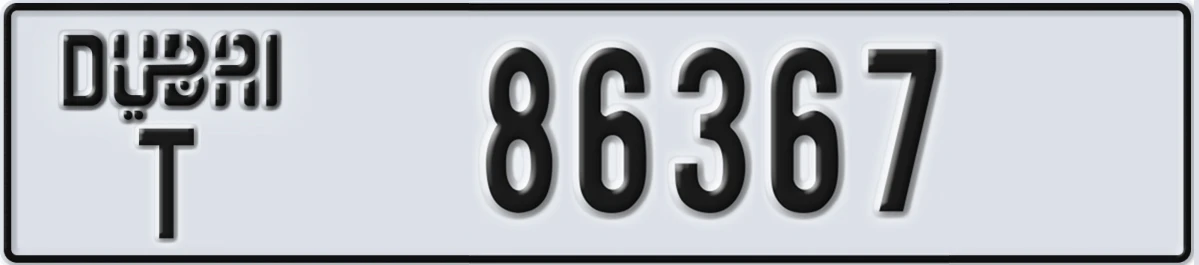 UAE License Plate Dubai T 86367