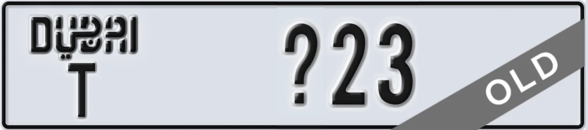 UAE License Plate Dubai T X23