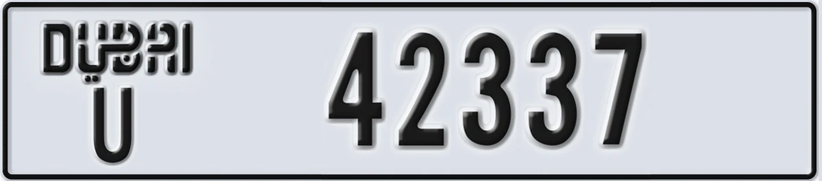 UAE License Plate Dubai U 42337