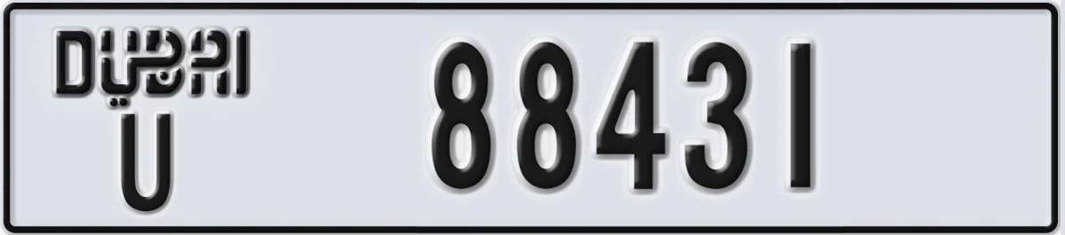 UAE License Plate Dubai U 88431