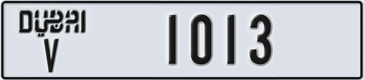 UAE License Plate Dubai V 1013