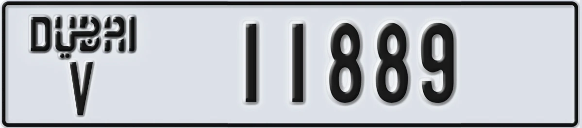 UAE License Plate Dubai V 11889