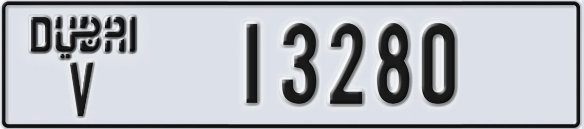 UAE License Plate Dubai V 13280