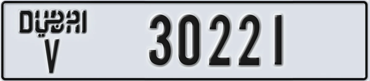 UAE License Plate Dubai V 30221