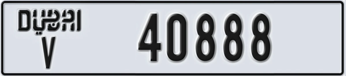 UAE License Plate Dubai V 40888
