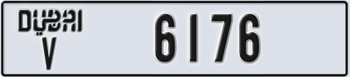 UAE License Plate Dubai V 6176