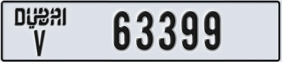 UAE License Plate Dubai V 63399