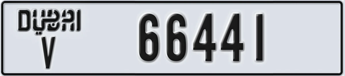 UAE License Plate Dubai V 66441
