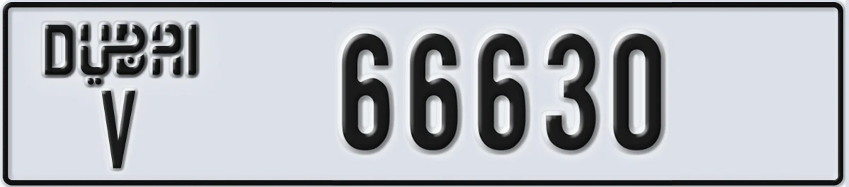 UAE License Plate Dubai V 66630