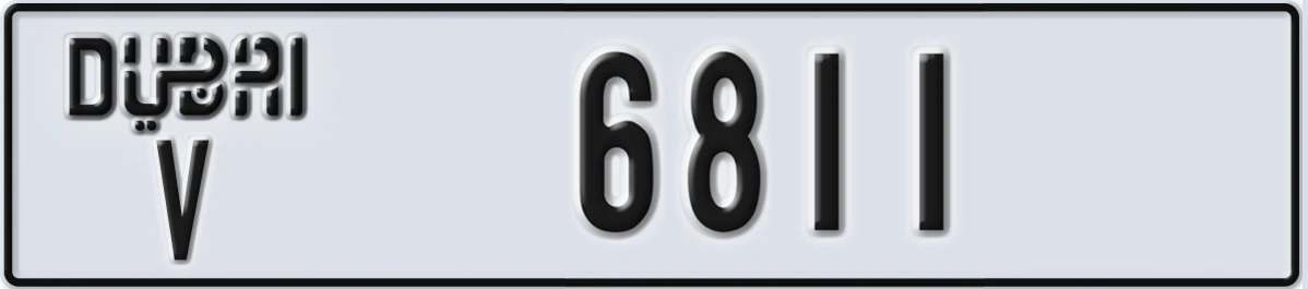 UAE License Plate Dubai V 6811