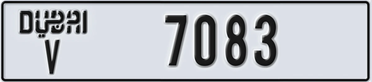 UAE License Plate Dubai V 7083