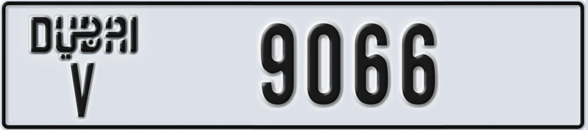 UAE License Plate Dubai V 9066