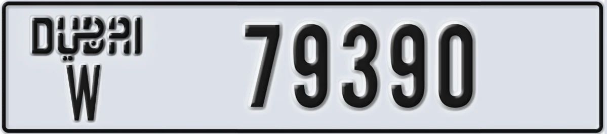 UAE License Plate Dubai W 79390
