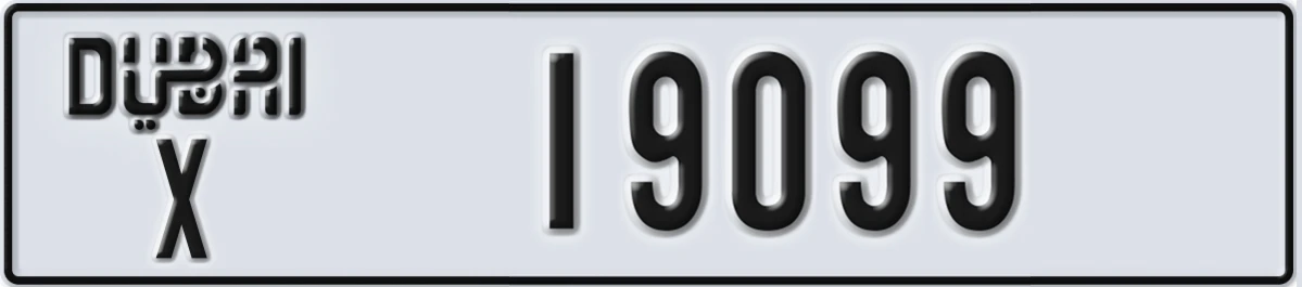 UAE License Plate Dubai X 19099