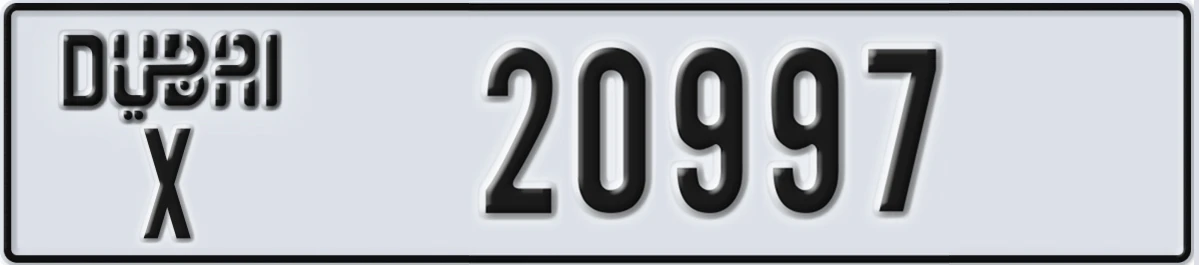 UAE License Plate Dubai X 20997