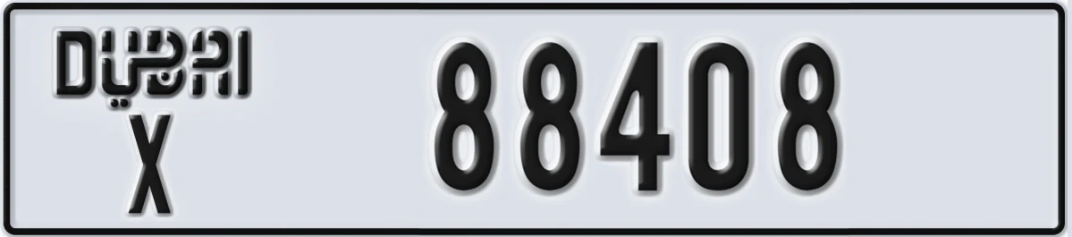 UAE License Plate Dubai X 88408
