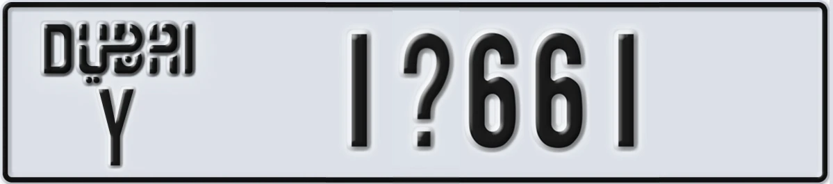 UAE License Plate Dubai Y 1@661