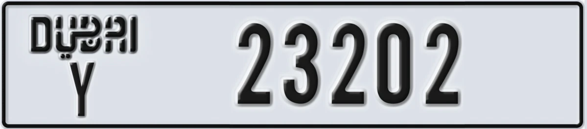 UAE License Plate Dubai Y 23202