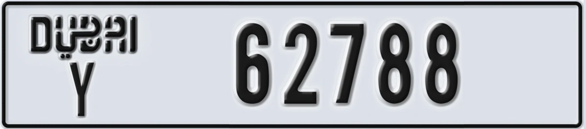 UAE License Plate Dubai Y 62788